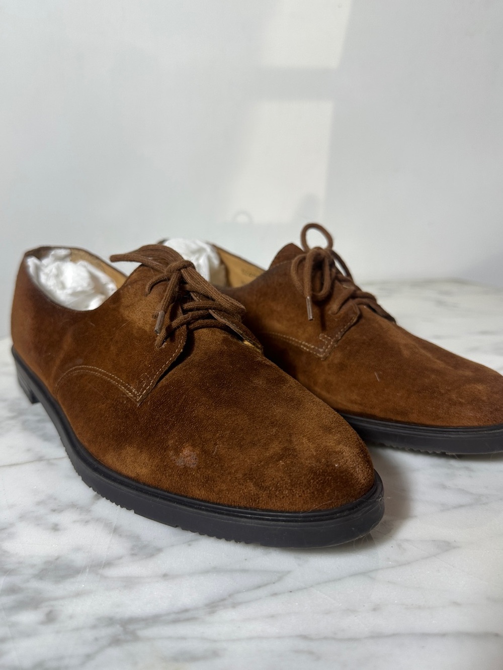 Vintage Hush Puppies Women's Brown Suede Oxfords